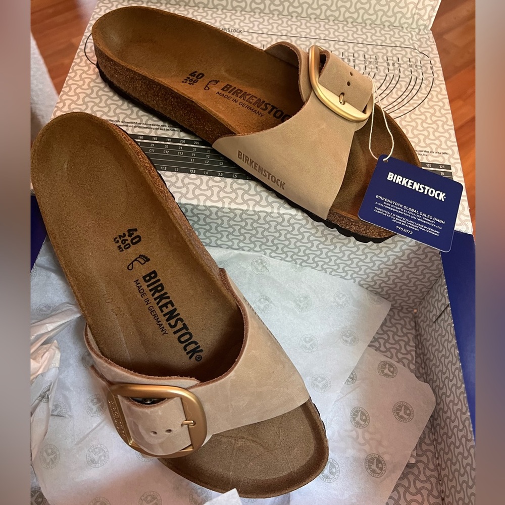 NWT Madrid Big Buckle Birkenstocks